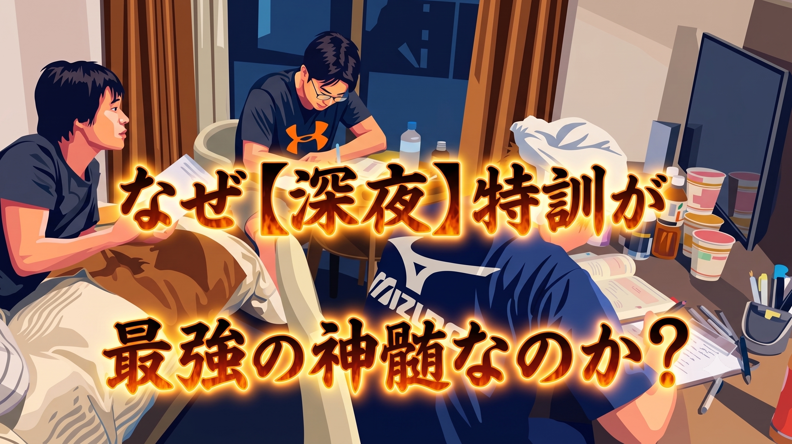 深夜の特訓風景