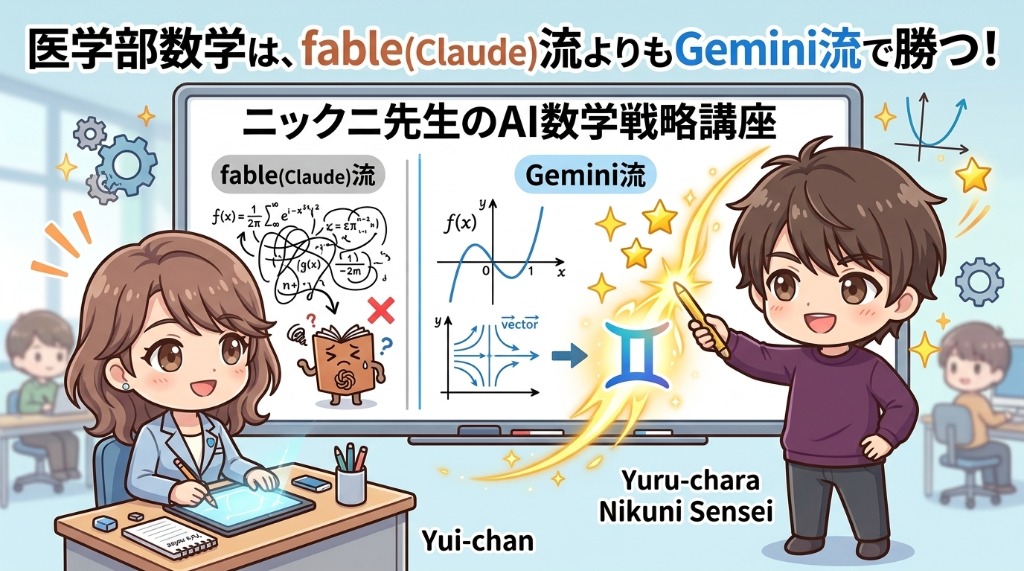 医学部数学は、fable(Claude)流よりもGemini流で勝つ！