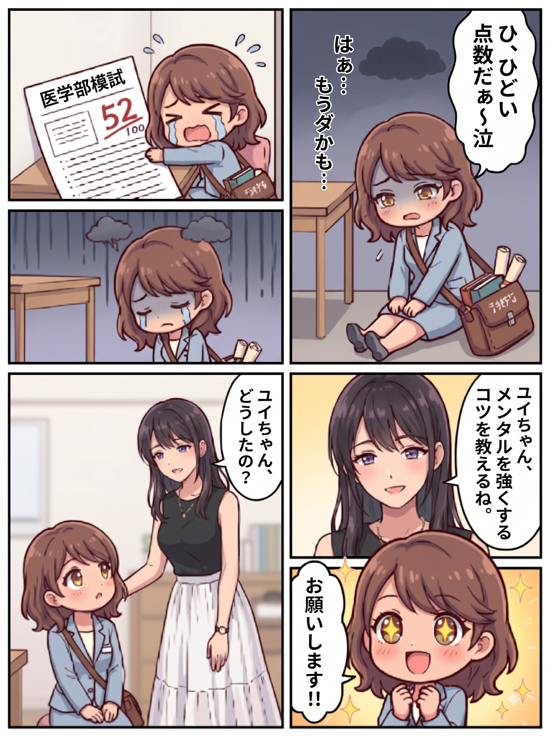 ニックニ先生作成：危機感∩気楽さの脳科学マンガ