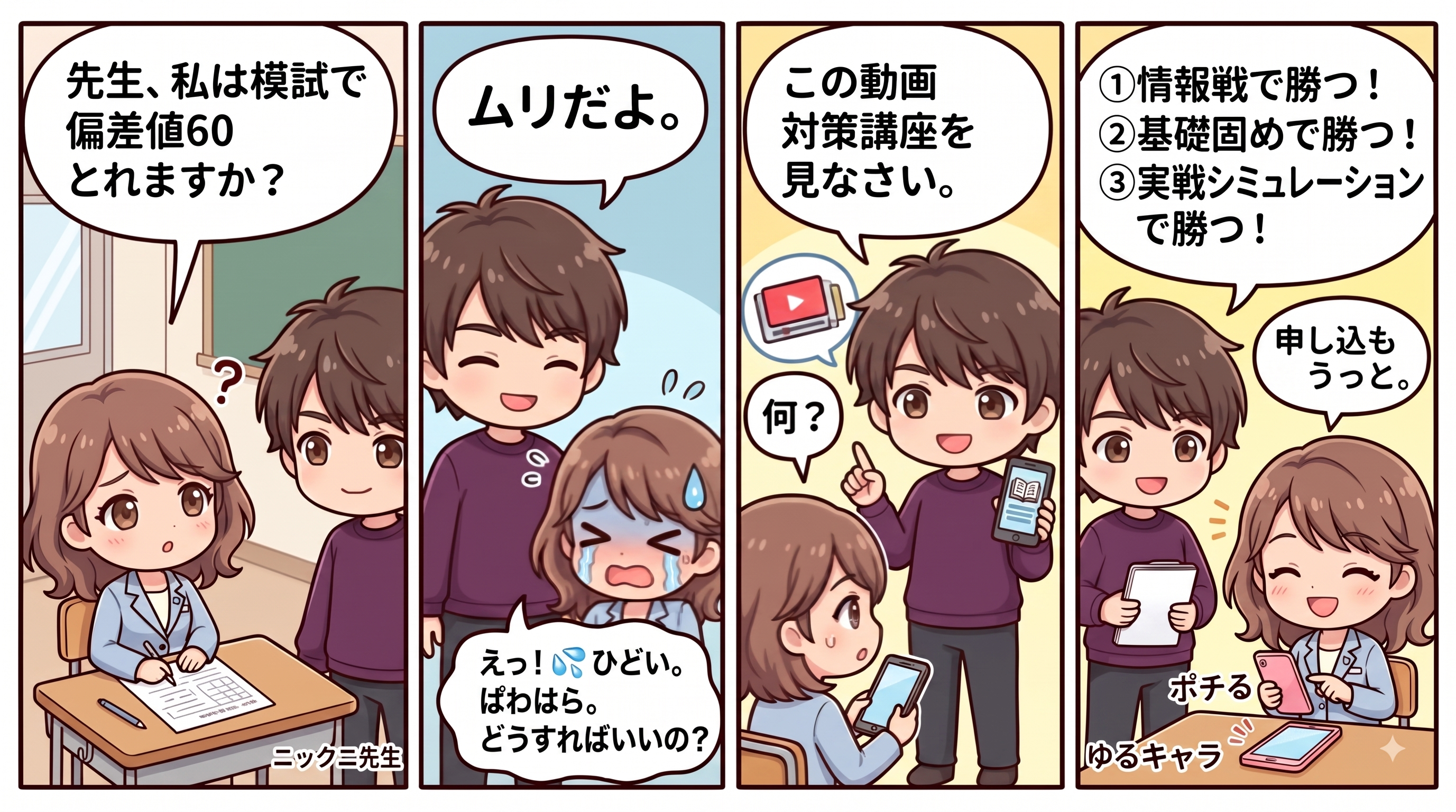 マンガ第1話：先生、偏差値60取れますか？